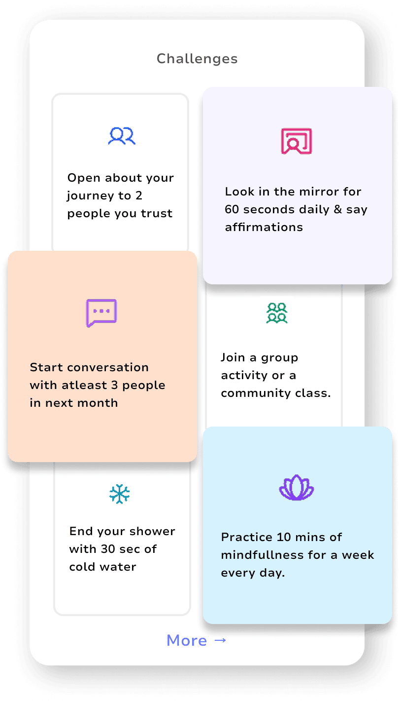 Challenges screen with a grid of challenge cards