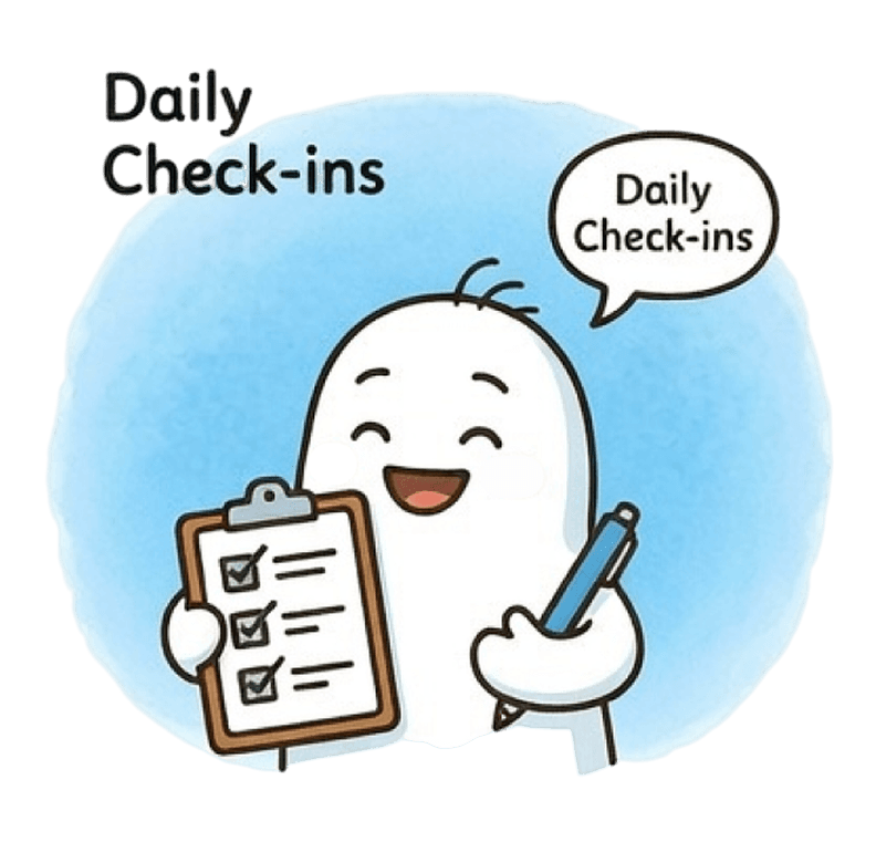 Daily check-ins mascot illustration