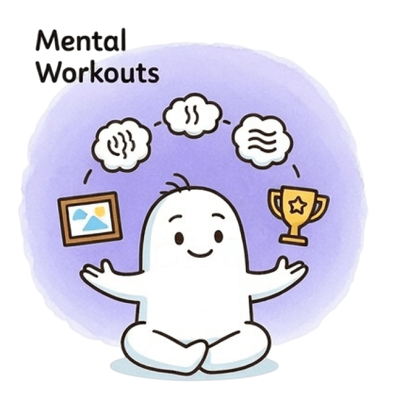 Mental workouts mascot illustration