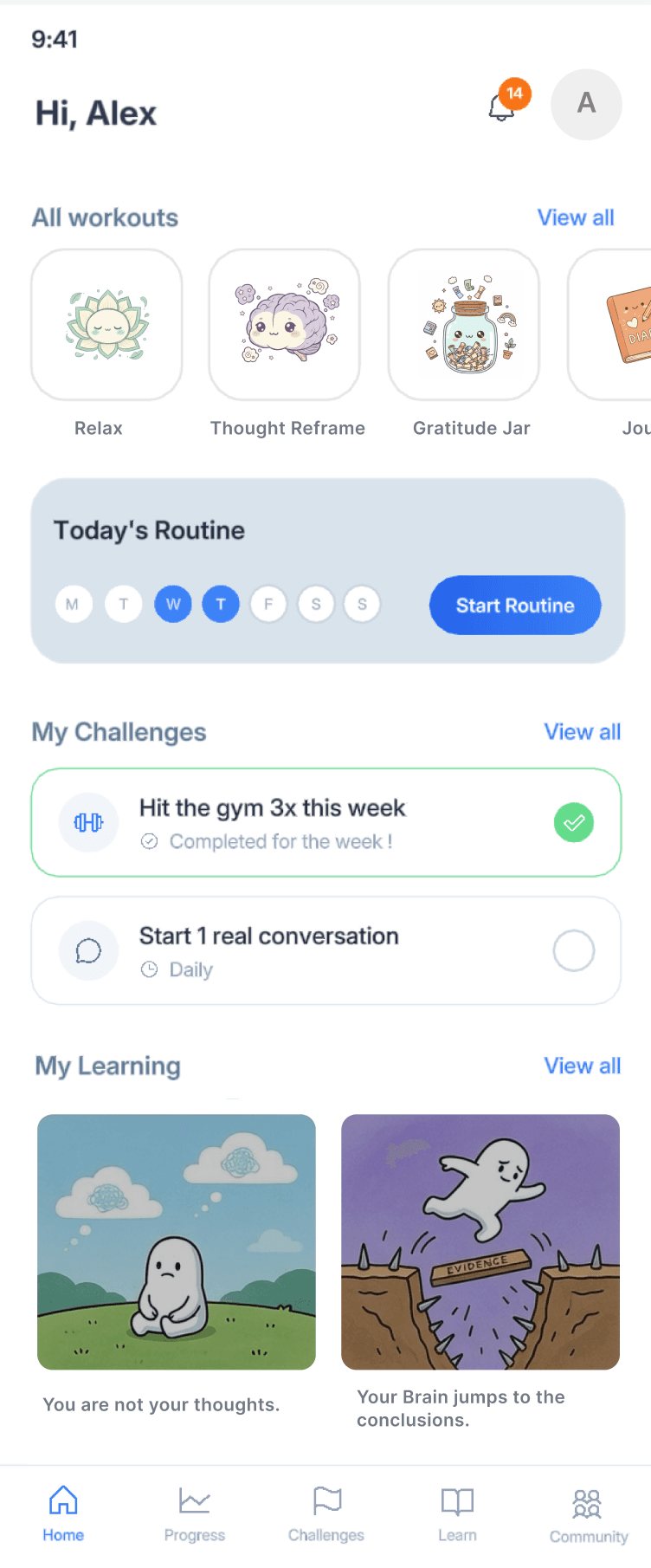 Bald & Winning app home screen
